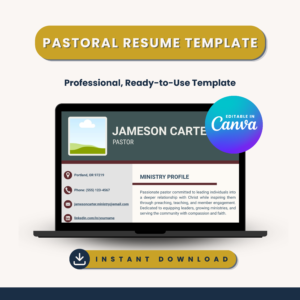 Pastoral Resume Template (Editable in Canva)